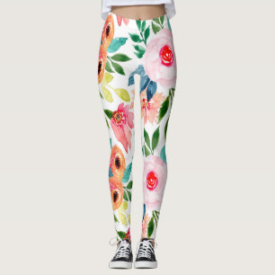 Mooie aquarel bloemen leggings