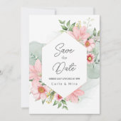 Mooie Aquarel Bloemige Bewaar De Datum Save The Date (Voorkant)
