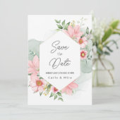 Mooie Aquarel Bloemige Bewaar De Datum Save The Date (Staand voorkant)
