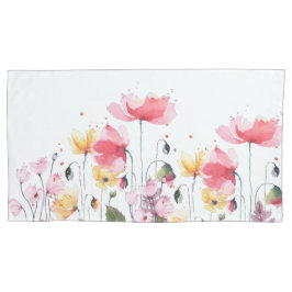 Mooie aquarel bloemrijke tuin groene natuur kussensloop