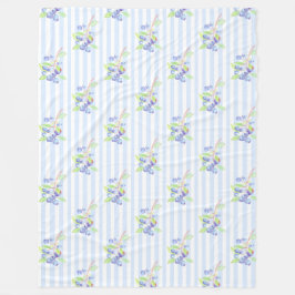 Mooie Aquarel Bosbes Botanische Strepen Patroon Fleece Deken