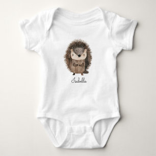 Mooie Aquarel Bosdier Egel Baby Naam Romper