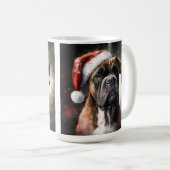 MOOIE Aquarel BOXER HOND KERST Koffiemok (Voorkant rechts)
