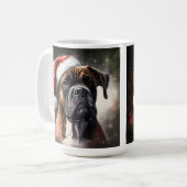MOOIE Aquarel BOXER HOND KERST Koffiemok (Voorkant links)