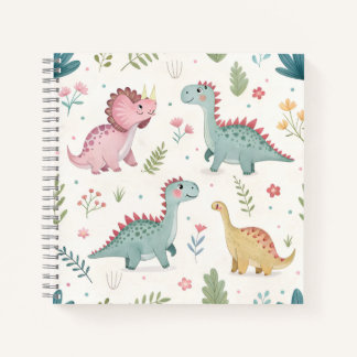 Mooie aquarel dinosaurus notitieboek voor kinderen