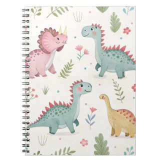 Mooie Aquarel Dinosaurussen Notitieboek voor Kinde