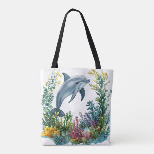 Mooie Aquarel Dolfijn Boodschappentas Tote Bag