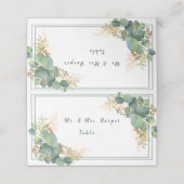 Mooie Aquarel Eucalyptus Goud Filigraan Plaatskaartje (Buitenkant ongevouwen)