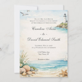 Mooie Aquarel Geschilderde Zeezijde Kuststrook Kaart