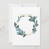 Mooie Aquarel Gevatte Bladeren Bruiloft Kaart (Achterkant)