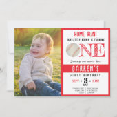 Mooie Aquarel Honkbal Foto 1e Verjaardag Kaart (Voorkant)