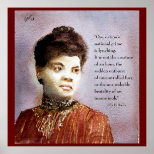 Mooie aquarel Ida B Wells & citaat portret Poster