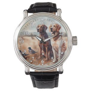 Mooie Aquarel Jachthonden Horloge