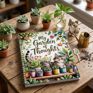Mooie Aquarel Kat Plant Liefhebber Journaal Notitieboek