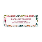 Mooie Aquarel Kleurige Bloemen Retouradres Etiket (Voorkant)