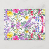 Mooie Aquarel Kleurrijke Wilde Bloemen    Briefkaart (Voorkant)