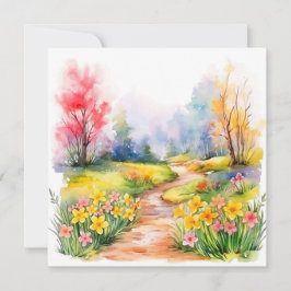 Mooie Aquarel Lente Bloemen Notitiekaartje