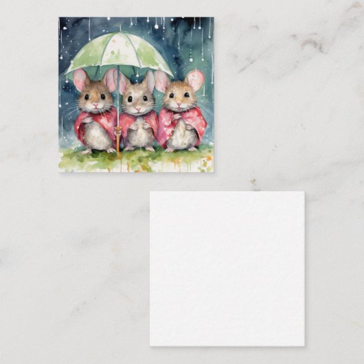 Mooie aquarel muis Kaart Notitiekaartje (Voorkant / Achterkant)