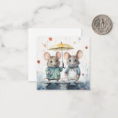 Mooie aquarel muis Kaart Notitiekaartje (Voorkant / Achterkant in situ)