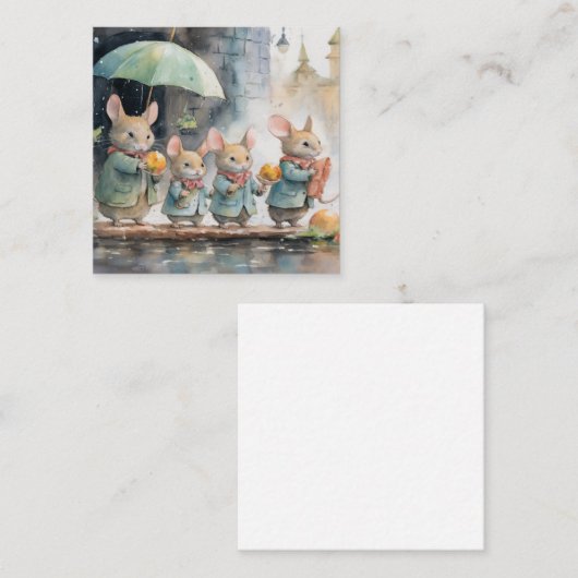 Mooie aquarel muis Kaart Notitiekaartje (Voorkant / Achterkant)