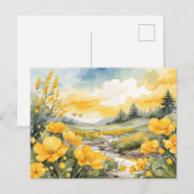 Mooie Aquarel Natuur Landschap