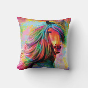 Mooie Aquarel Regenboog Paard Dekkussen Kussen