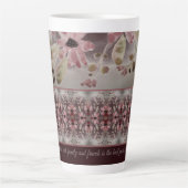 Mooie aquarel Rosy Pink Floral Latte Mok (Voorkant)