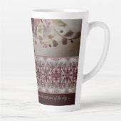 Mooie aquarel Rosy Pink Floral Latte Mok (Rechts)