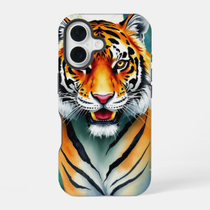 Mooie aquarel schilderij Tijger in jungle iPhone 16 Hoesje