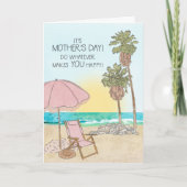 Mooie Aquarel Strand Zalige Moederdag Kaart (Voorkant)