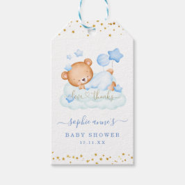 Mooie Aquarel Teddybeer Jongens Baby Shower Cadeaulabel