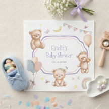 Mooie Aquarel Teddybeer Sterren Maan Baby Shower
