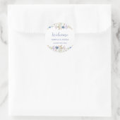 Mooie Aquarel Veldbloem Bruiloft Welkom Ronde Sticker (Tas)