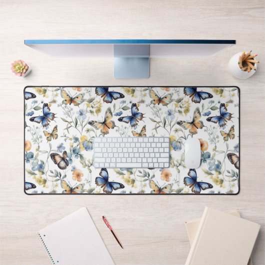 Mooie Aquarel Vlinder Bloemmotief Bureaumat (Kantoor 1)