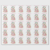 Mooie Aquarel Vogelhuisje Roze Bloemen   Cadeaupapier (Vlak)