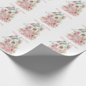 Mooie Aquarel Vogelhuisje Roze Bloemen   Cadeaupapier (Hoek)