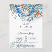 Mooie Aquarel Vogels & Foliage Bruidsshowers Uitnodiging Briefkaart (Voorkant)