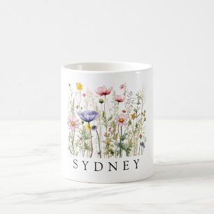 Mooie Aquarel Wilde Bloem Botanische Tuin Koffiemok