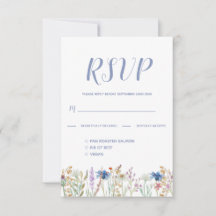 Mooie  Aquarel Wilde Bloem Bruiloft RSVP 