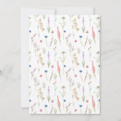 Mooie  Aquarel  Wilde Bloem  Trouw Uitnodiging (Achterkant)
