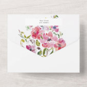 Mooie aquarel wilde bloemen trouwontwerp all in one uitnodiging (Achterkant)