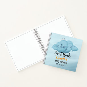 Mooie Aquarel Wolken Baby Jongens Shower Gastboek Notitieboek