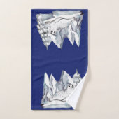 Mooie Aquarel Zeehond Dennenbomen Sneeuwvlokken Bl Bad Handdoek (Handdoek)