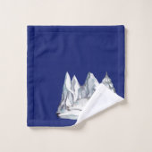 Mooie Aquarel Zeehond Dennenbomen Sneeuwvlokken Bl Bad Handdoek (Wasdoekje)