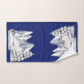 Mooie Aquarel Zeehond Dennenbomen Sneeuwvlokken Bl Bad Handdoek (Handdoek)