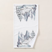 Mooie Aquarel Zeehond Dennenbomen Sneeuwvlokken Wi Bad Handdoek (Handdoek)