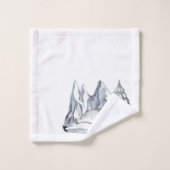 Mooie Aquarel Zeehond Dennenbomen Sneeuwvlokken Wi Bad Handdoek (Wasdoekje)