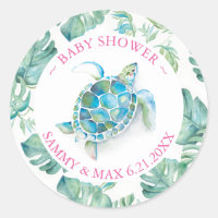 Mooie Aquarel Zeeschildpad & Groene Favor