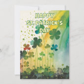 Mooie Aquarelklavers  St. Patrick's Dag Kaart (Voorkant)