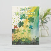 Mooie Aquarelklavers  St. Patrick's Dag Kaart (Staand voorkant)